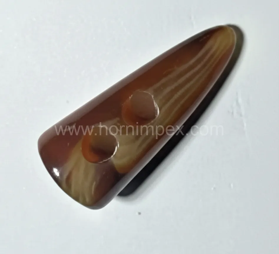 Handmade Buffalo Horn 2-Hole Toggle Buttons for Apparel - Buffalo Horn Toggle Buttons - image 1