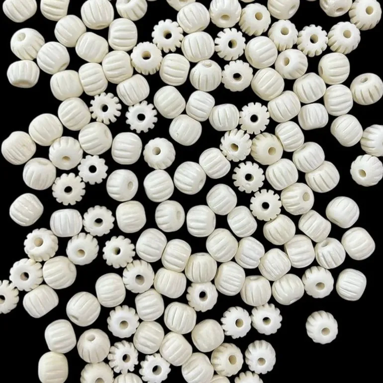 Natural Buffalo Bone Beads With Mixed Design – Bulk Supply & Export from India - Buffalo Horn & Bone Beads  - image 1