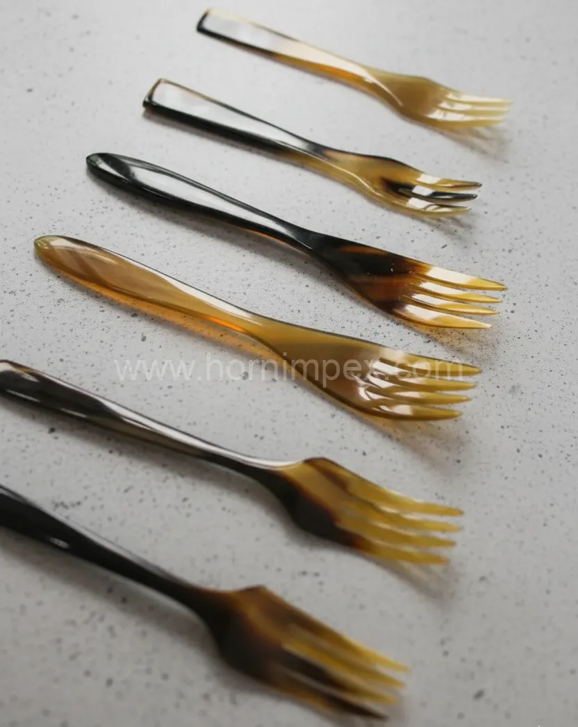 Natural Buffalo Horn Forks – Handmade Eco-Friendly Cutlery - Buffalo Horn Spoons - image 1