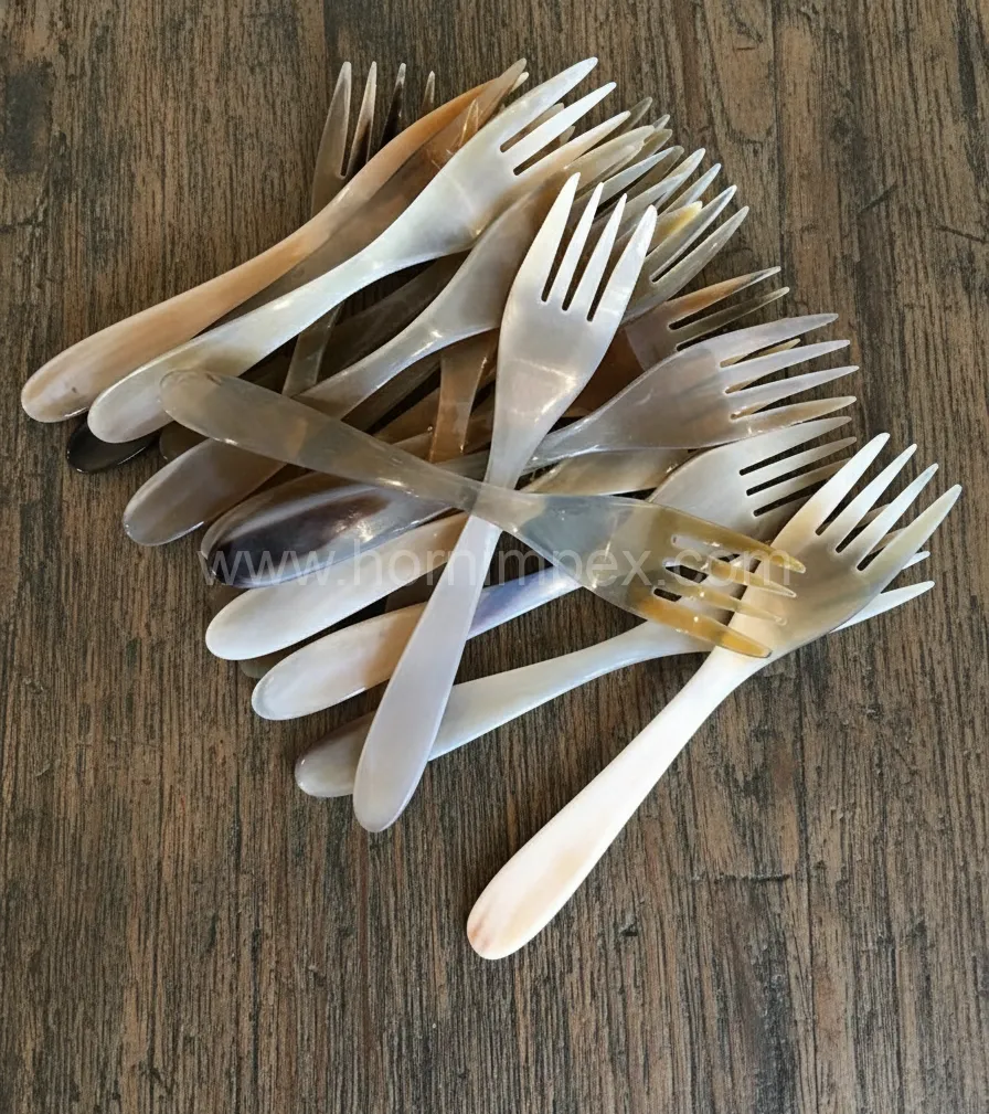 Polished Handmade Buffalo Horn Forks – Natural Cutlery for Retail & Wholesale - Buffalo Horn Spoons - image 1