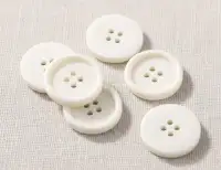 Buffalo Bone Buttons – 4 Hole Rimmed Garment Buttons - Front View