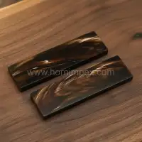 Buffalo Horn Brown and White Streaks Scales – Export Quality - Front View