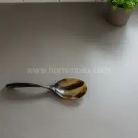 Buffalo Horn Curved Serving Spoon – Handmade Eco-Friendly Cutlery Exporter - Second View