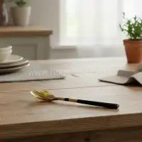 Buffalo Horn Spoon – Premium Handmade Cutlery with Brass Accent - Second View