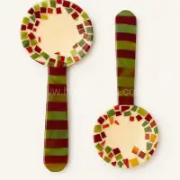 Handcrafted Buffalo Horn & Bone Serving Spoon Ladle - Front View