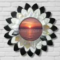 Handcrafted Buffalo Horn & Mother of Pearl Photo Frame – Sustainable Luxury Décor - Front View