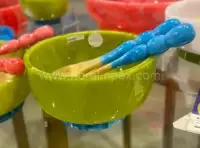 Handcrafted Color Resin Salad Bowl with Serving Spoons – Wholesale Export - Front View