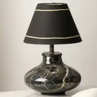 Handcrafted Buffalo Horn Table Lamp – Black Design, Wholesale Export - Second View