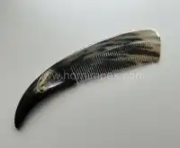 Handcrafted Curved Buffalo Horn Hair & Beard Comb - Front View