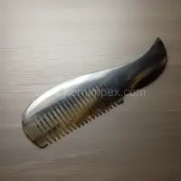 Handmade Buffalo Horn Beard & Hair Comb – Export Quality - Front View