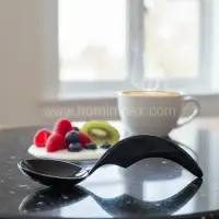 Handmade Buffalo Horn Spoon – Eco-Friendly Kitchen Utensil for Wholesale - Front View