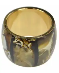 Handcrafted Bone & Brass Napkin Ring – Natural Material – Luxury Table Décor | HornImpex - Front View