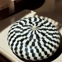 Handmade Geometric Pattern Inlay Lidded Decorative Box - Front View