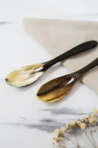 Natural Buffalo Horn Spoon Set – Handmade Eco-Friendly Cutlery by HornImpex - Second View