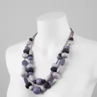 Artisan Multi-Strand Buffalo Horn & Bone Statement Necklace for Women - Front View