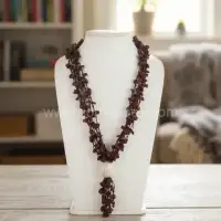 Handcrafted Organic Buffalo Horn Necklace: Lightweight Black Statement Jewelry - Front View