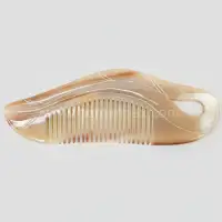 Handmade Buffalo Horn Comb – Natural, Polished, Eco-Friendly - Front View