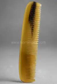 Buffalo Horn Hair Comb – Handmade, Long & Polished - Front View