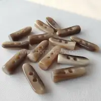 Polished Natural Horn Toggle Buttons – Handmade & Export Quality - Front View