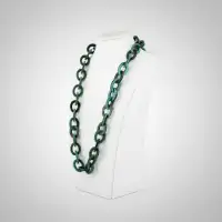 Graduated Green Resin Link Chain Necklace – Wholesale Supplier & Exporter - Second View