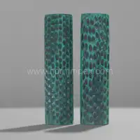 Jigged Buffalo Bone Knife Scales Dyed Green – Indian Exporter - Front View