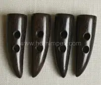 Black Horn Toggle Finished Buttons – Premium Natural Horn Fasteners - Second View