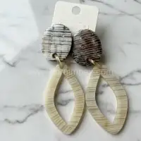 Wholesale Natural Horn Drop Earrings – Handmade & Export Ready - Front View