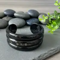 Black Horn Cuff Bracelet – Handmade, Wholesale Export from India - Front View