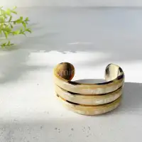 Natural Horn Cuff Bracelet – Handmade Light Horn Jewelry Wholesale Export - Front View