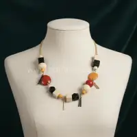 Handmade Horn Bone Bead Necklace – Eco-Friendly Jewelry Exporter India - Front View