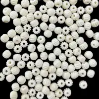 Natural Buffalo Bone Beads With Mixed Design – Bulk Supply & Export from India - Front View