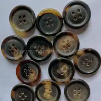 Natural Buffalo Horn Buttons – Wholesale Garment Hardware  - Front View