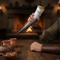 Viking Style Buffalo Horn Drinking Horn – Handcrafted Export Quality - Second View