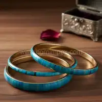 Wholesale Buffalo Bone & Brass Inlay Bangles for Export Buyers - Front View